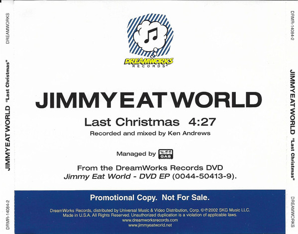 Accords et paroles Last Christmas Jimmy Eat World