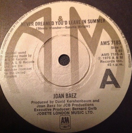 Accords et paroles Never Dreamed You'd Leave In Summer Joan Baez