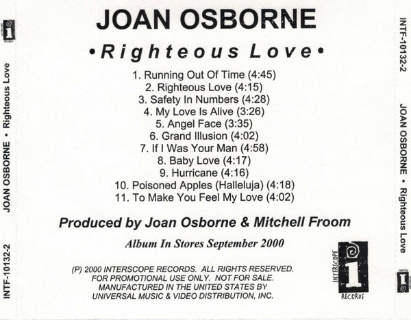 Accords et paroles Righteous Love Joan Osborne