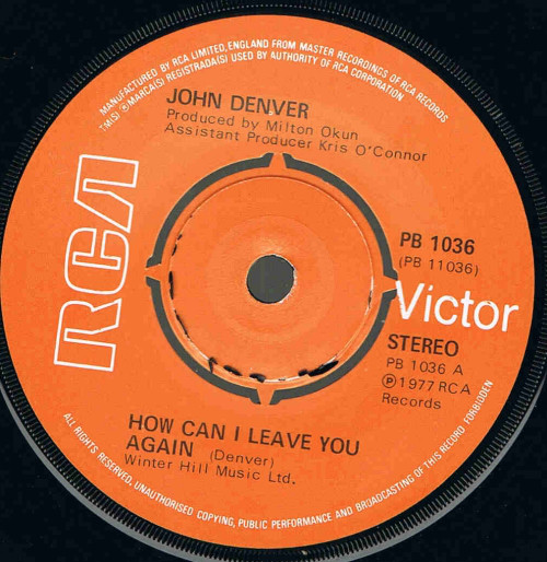 Accords et paroles How Can I Leave You Again John Denver