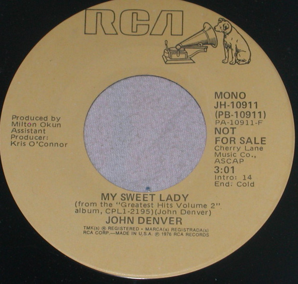 Accords et paroles My Sweet Lady John Denver