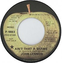 Accords et paroles Ain't That a Shame John Lennon
