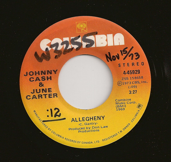 Accords et paroles Allegheny Johnny Cash