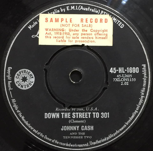 Accords et paroles Down The Street To 301 Johnny Cash