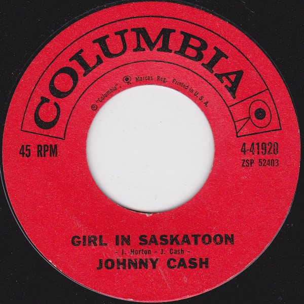 Accords et paroles Girl In Saskatoon Johnny Cash
