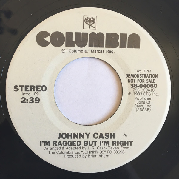 Accords et paroles I'm Ragged But I'm Right Johnny Cash