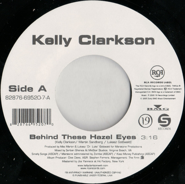 Accords et paroles Behind These Hazel Eyes Kelly Clarkson