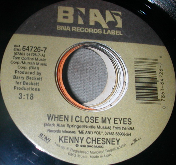 Accords et paroles When I Close My Eyes Kenny Chesney