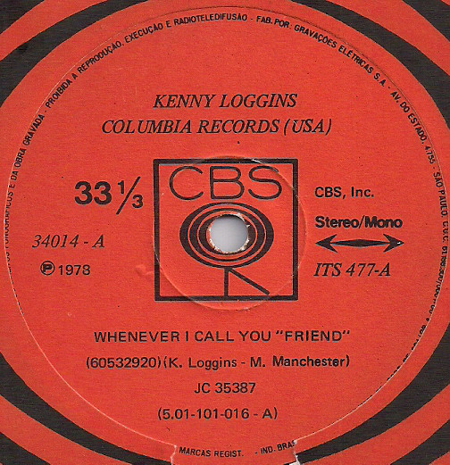 Accords et paroles Whenever I Call You Friend Kenny Loggins