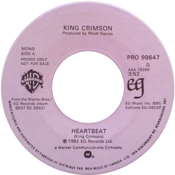 Accords et paroles Heartbeat King Crimson