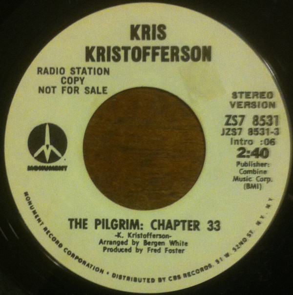 Accords et paroles The Pilgrim Kris Kristofferson