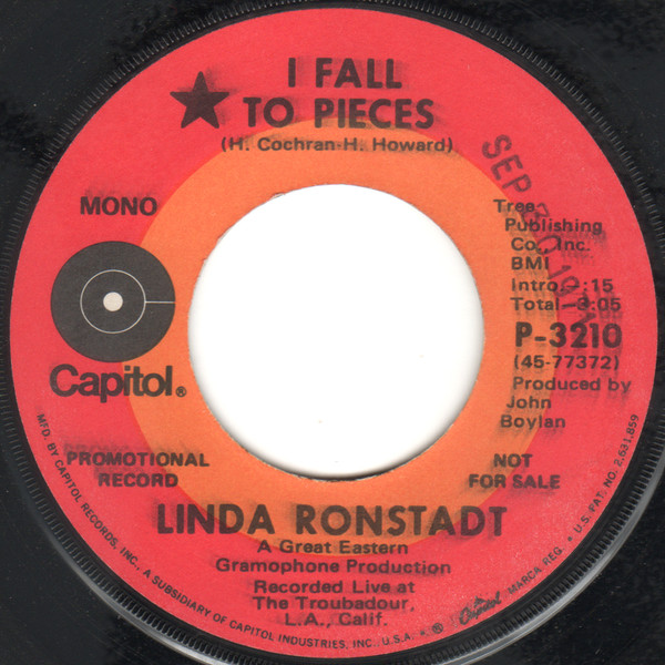 Accords et paroles I Fall To Pieces Linda Ronstadt