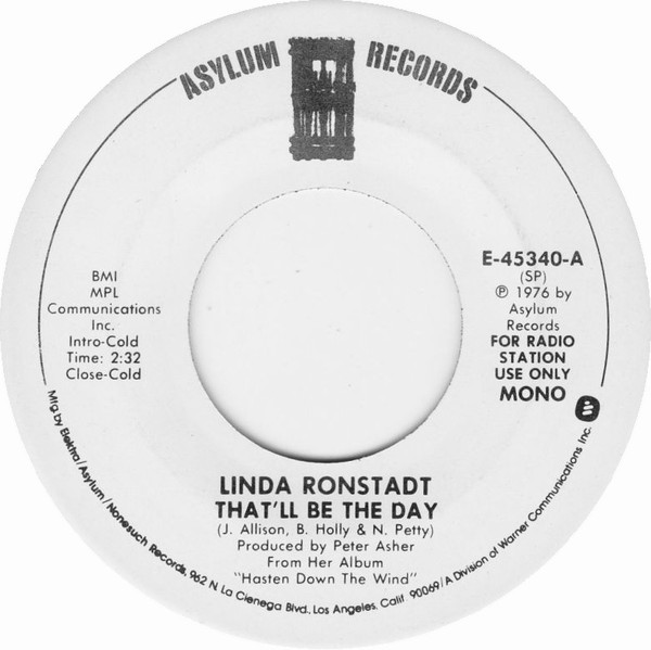 Accords et paroles Thatll Be The Day Linda Ronstadt