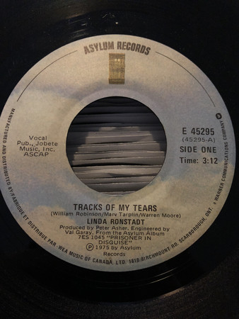 Accords et paroles Track Of My Tears Linda Ronstadt