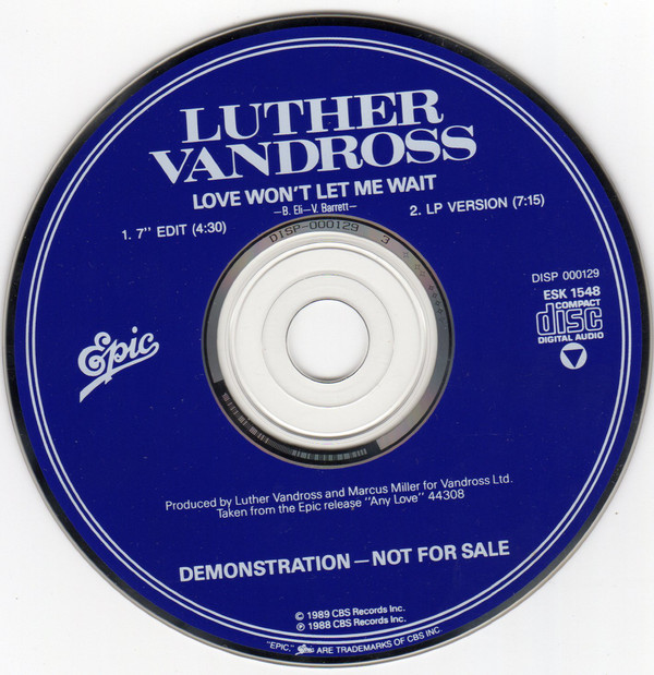Accords et paroles Love Wont Let Me Wait Luther Vandross
