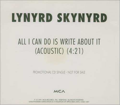 Accords et paroles All I Can Do Is Write About It Lynyrd Skynyrd