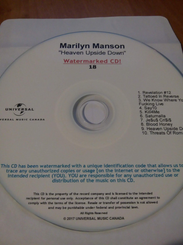 Accords et paroles Heaven Upside Down Marilyn Manson