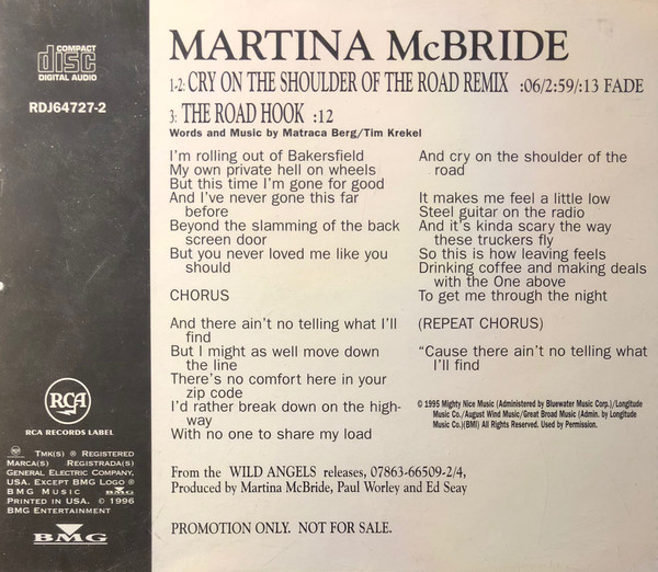 Accords et paroles Cry On Shoulder Of Road Martina McBride