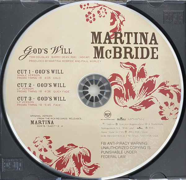 Accords et paroles Gods Will Martina McBride