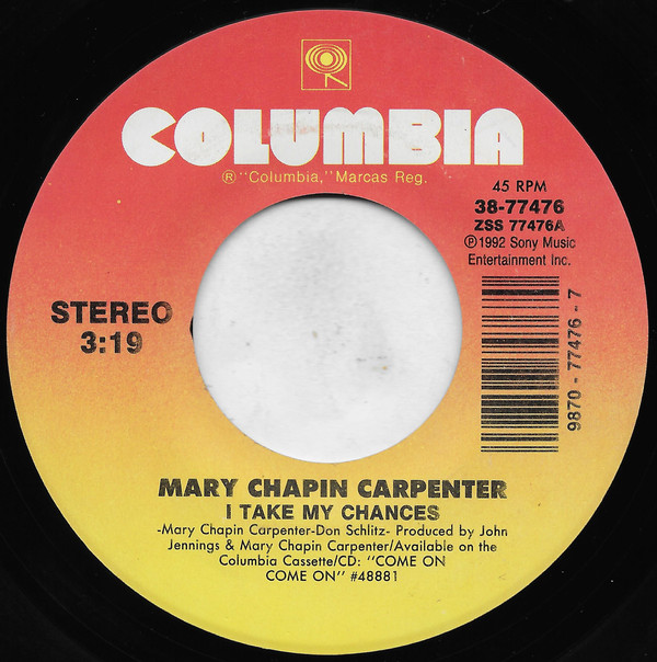 Accords et paroles I Take My Chances Mary Chapin Carpenter