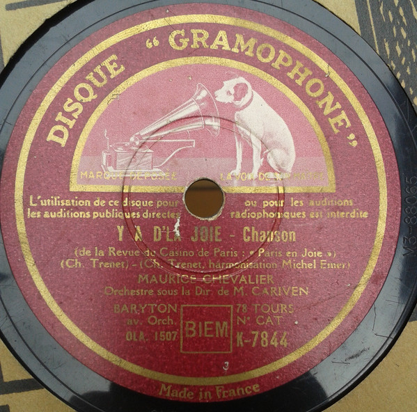 Accords et paroles Ya Dla Joie Maurice Chevalier