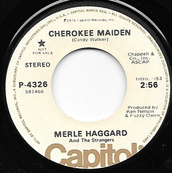 Accords et paroles Cherokee Maiden Merle Haggard
