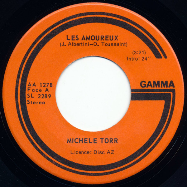 Accords et paroles Les amoureux Michèle Torr