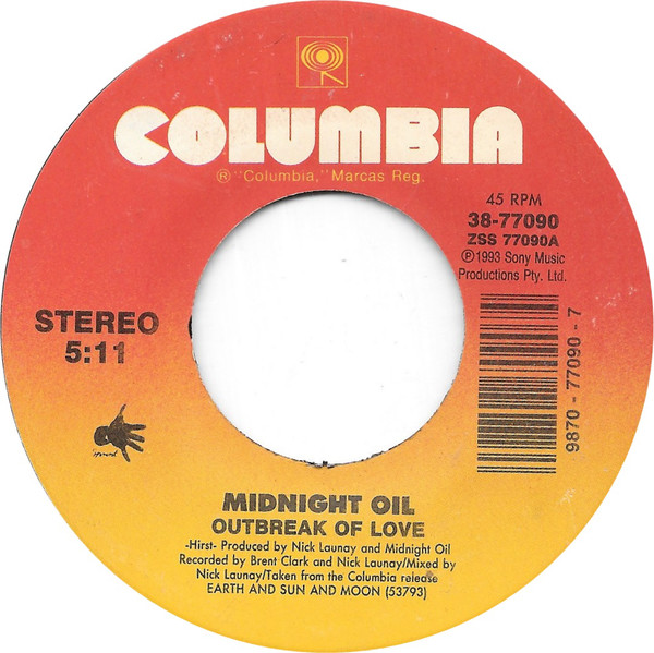 Accords et paroles Outbreak of love Midnight Oil