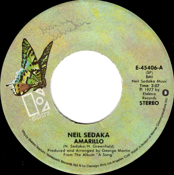 Accords et paroles Amarillo Neil Sedaka