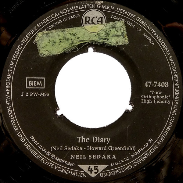 Accords et paroles The Diary Neil Sedaka