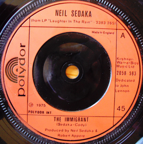 Accords et paroles The Immigrant Neil Sedaka