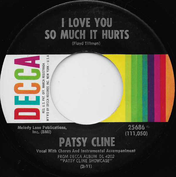 Accords et paroles I Love You So Much It Hurts Patsy Cline