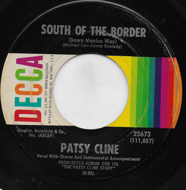 Accords et paroles South Of The Border Patsy Cline