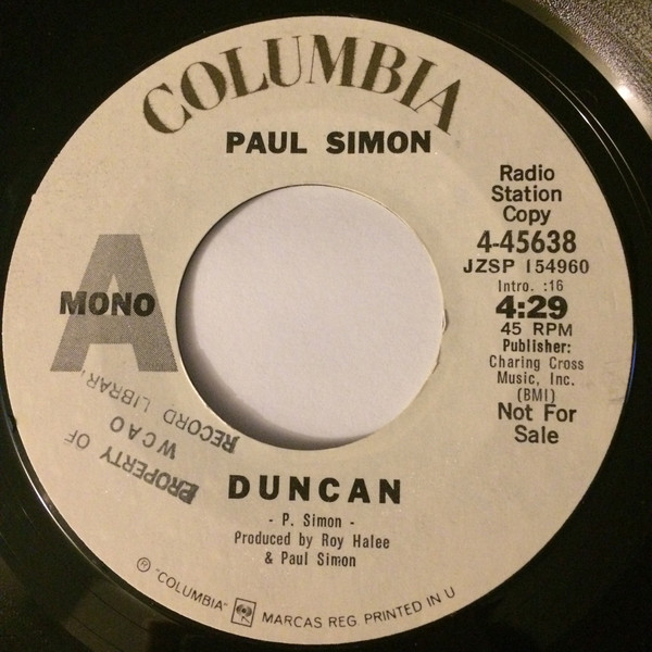 Accords et paroles Duncan Paul Simon