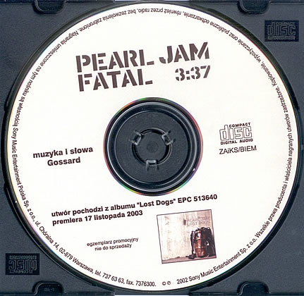 Accords et paroles Fatal Pearl Jam