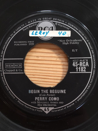 Accords et paroles Begin The Beguine Perry Como