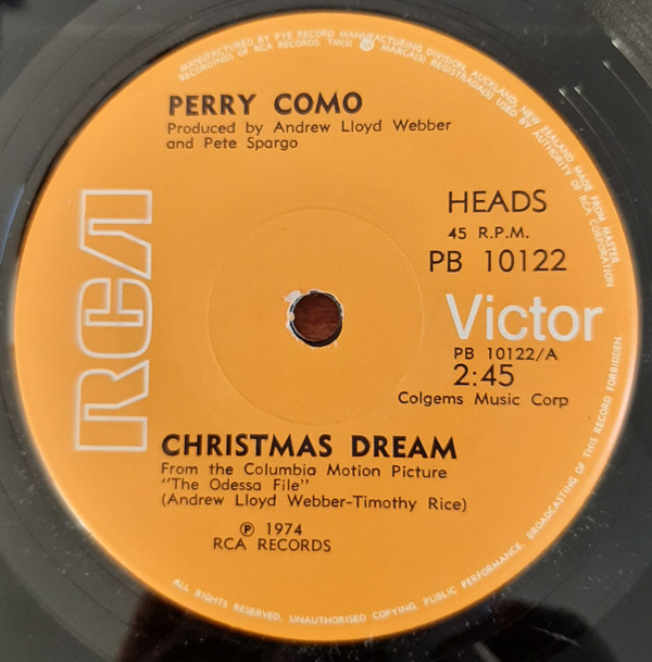Accords et paroles Christmas Dream Perry Como