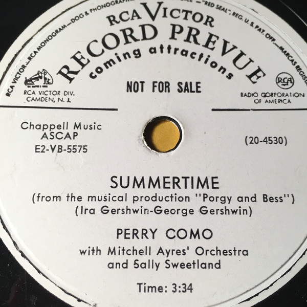 Accords et paroles While We're Young Perry Como