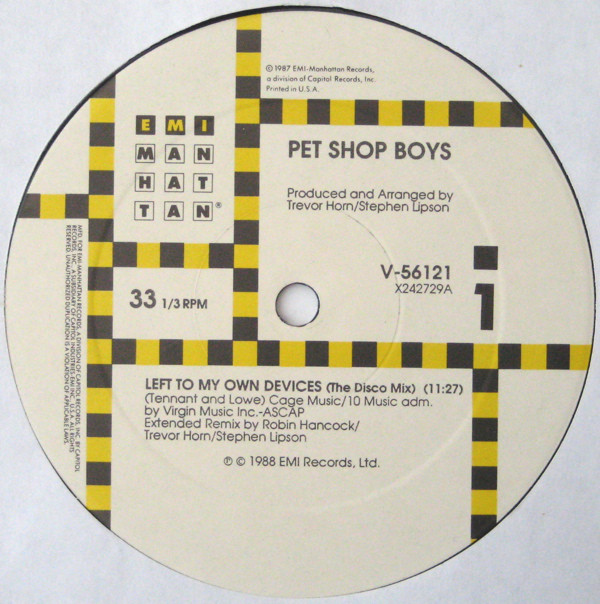 Accords et paroles Left To My Own Devices Pet Shop Boys