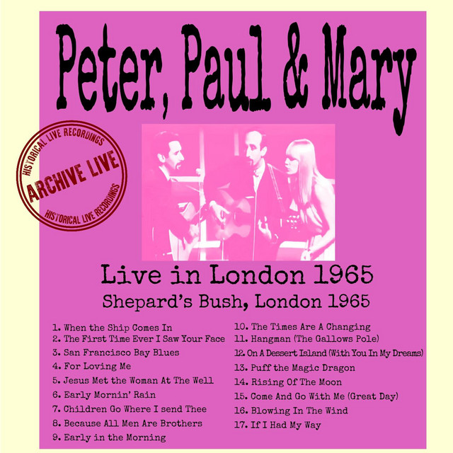 Accords et paroles For Loving Me Peter, Paul and Mary