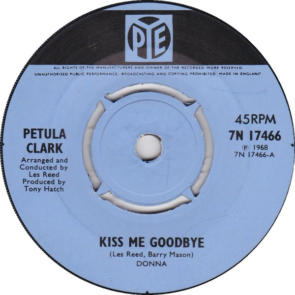 Accords et paroles Kiss Me Goodbye Petula Clark