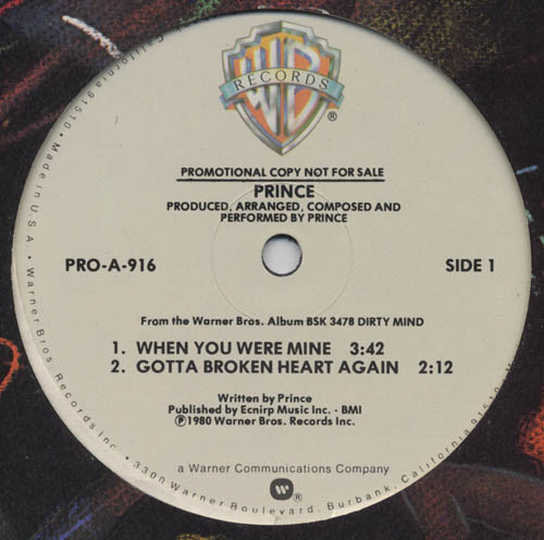 Accords et paroles When You Were Mine Prince