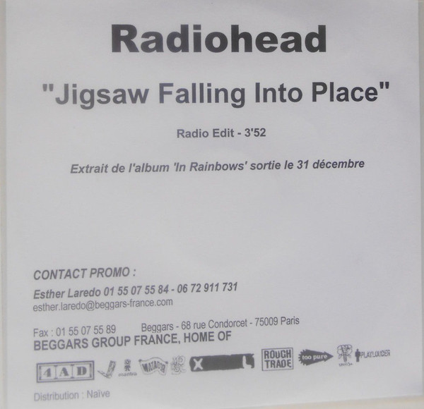 Accords et paroles Jigsaw Falling Into Place Radiohead
