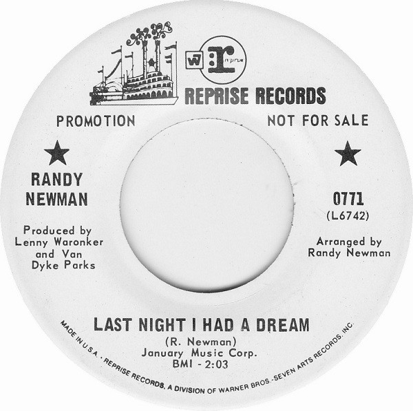 Accords et paroles Last Night I Had A Dream Randy Newman