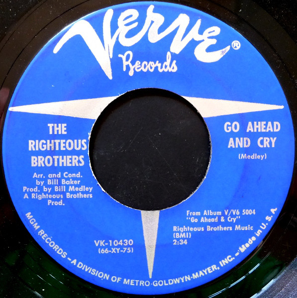 Accords et paroles Go Ahead And Cry Righteous Brothers