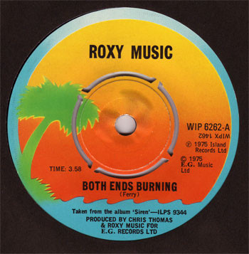Accords et paroles Both Ends Burning Roxy Music
