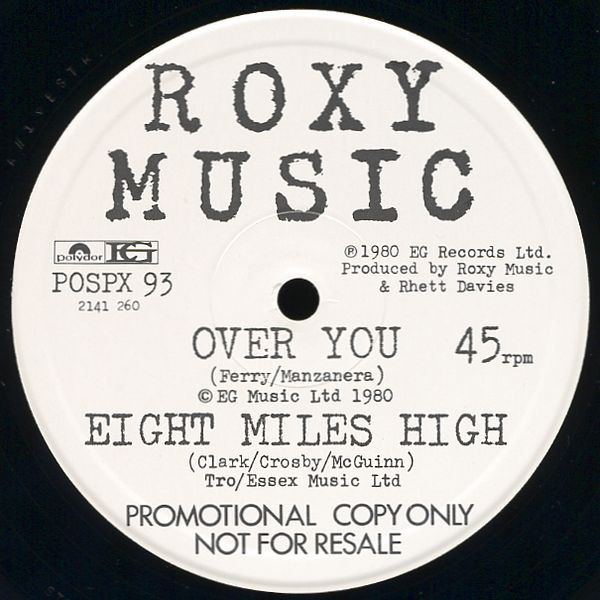 Accords et paroles Eight Miles High Roxy Music