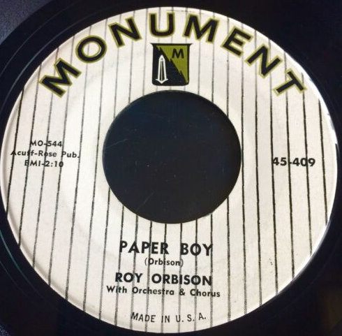 Accords et paroles Paper Boy Roy Orbison