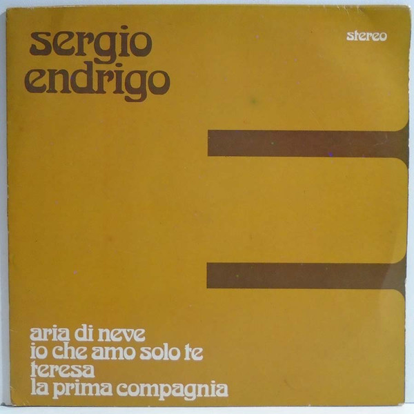 Accords et paroles Aria Di Neve Sergio Endrigo