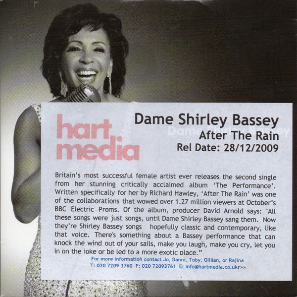 Accords et paroles After The Rain Shirley Bassey